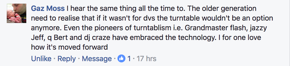 facebook comment for mixing vinyl