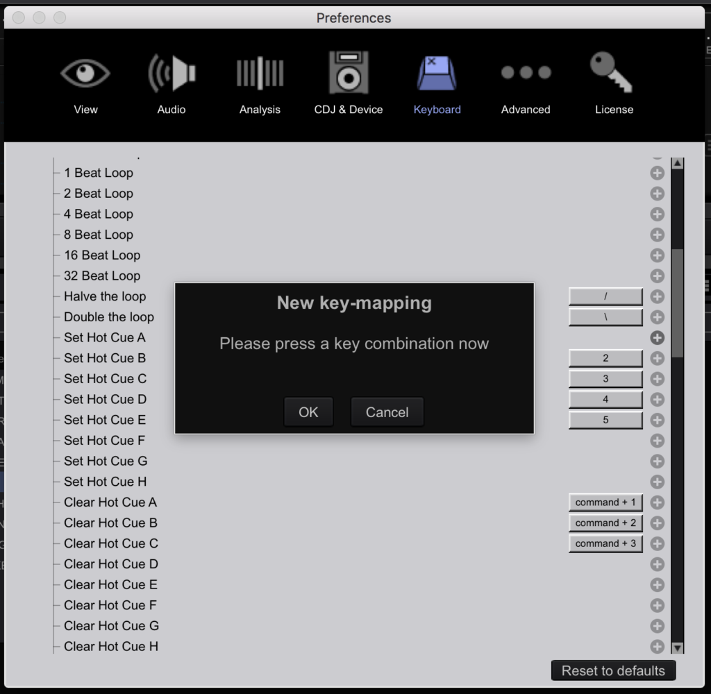 rekordbox hot cue shortcut