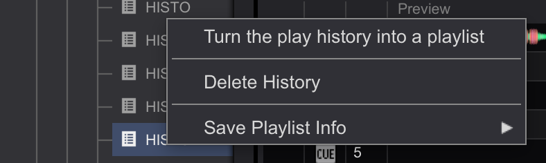 rekordbox history playlist