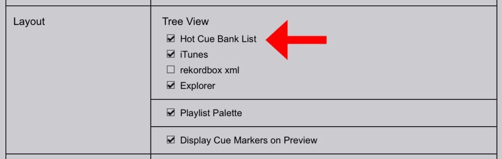 hot cue bank list rekordbox