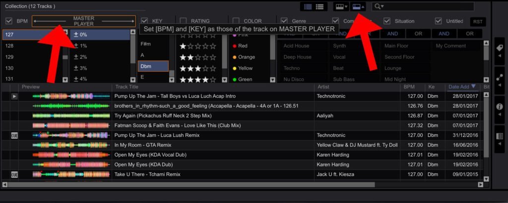 track filter in rekordbox