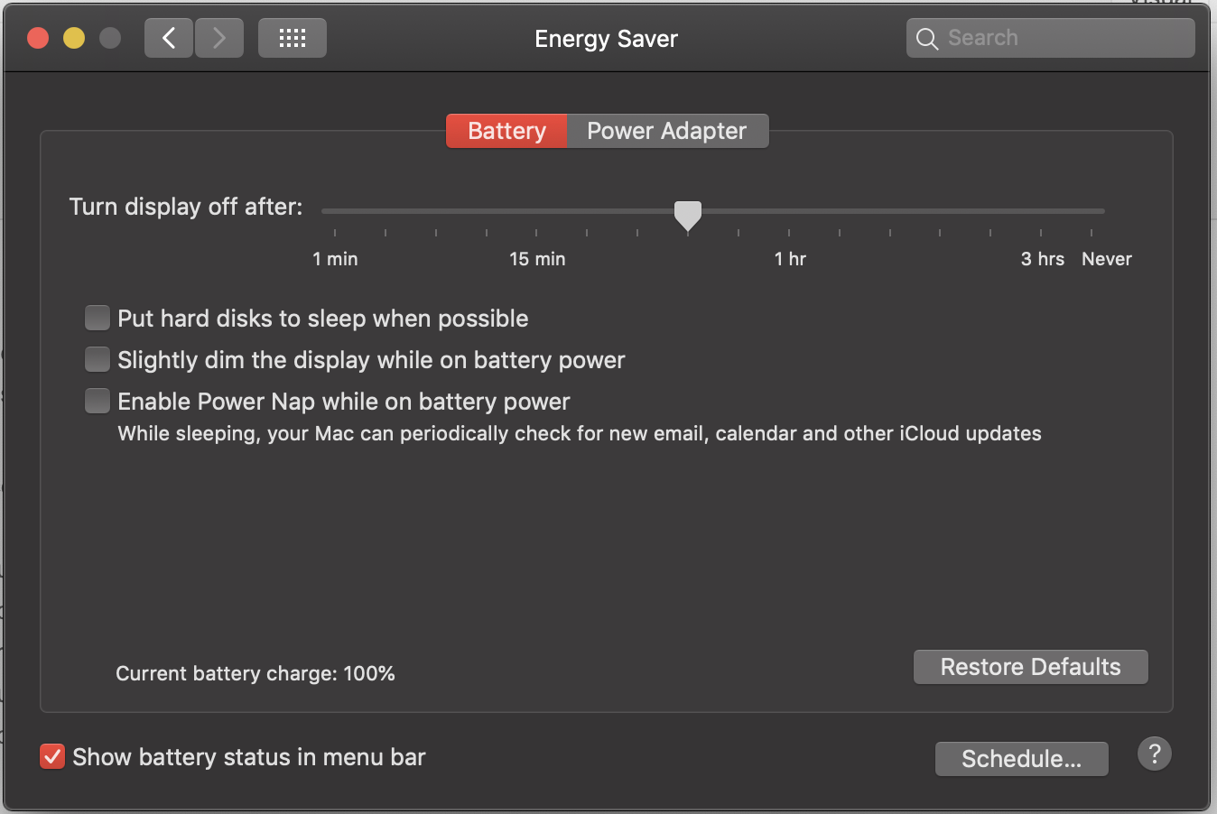 Mac Energy Saving Settings