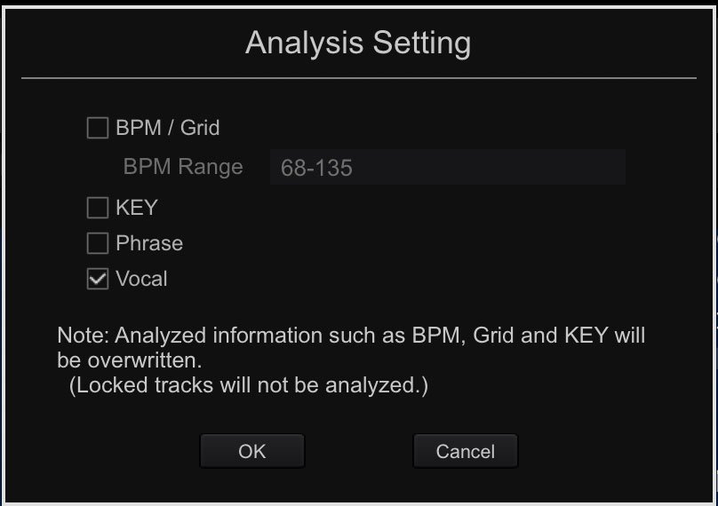 Rekordbox analysis settings