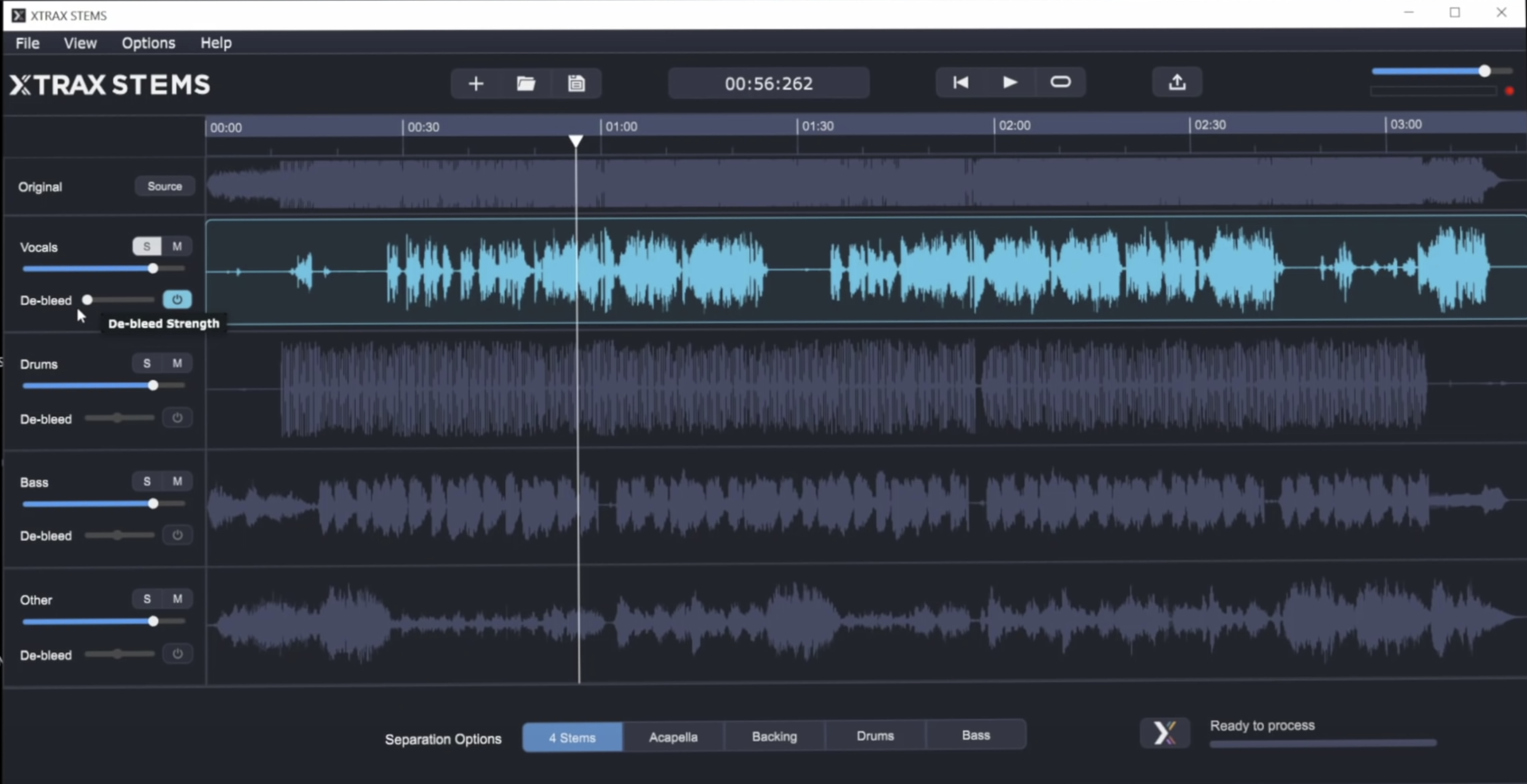 Creating acapellas in xtrax stems