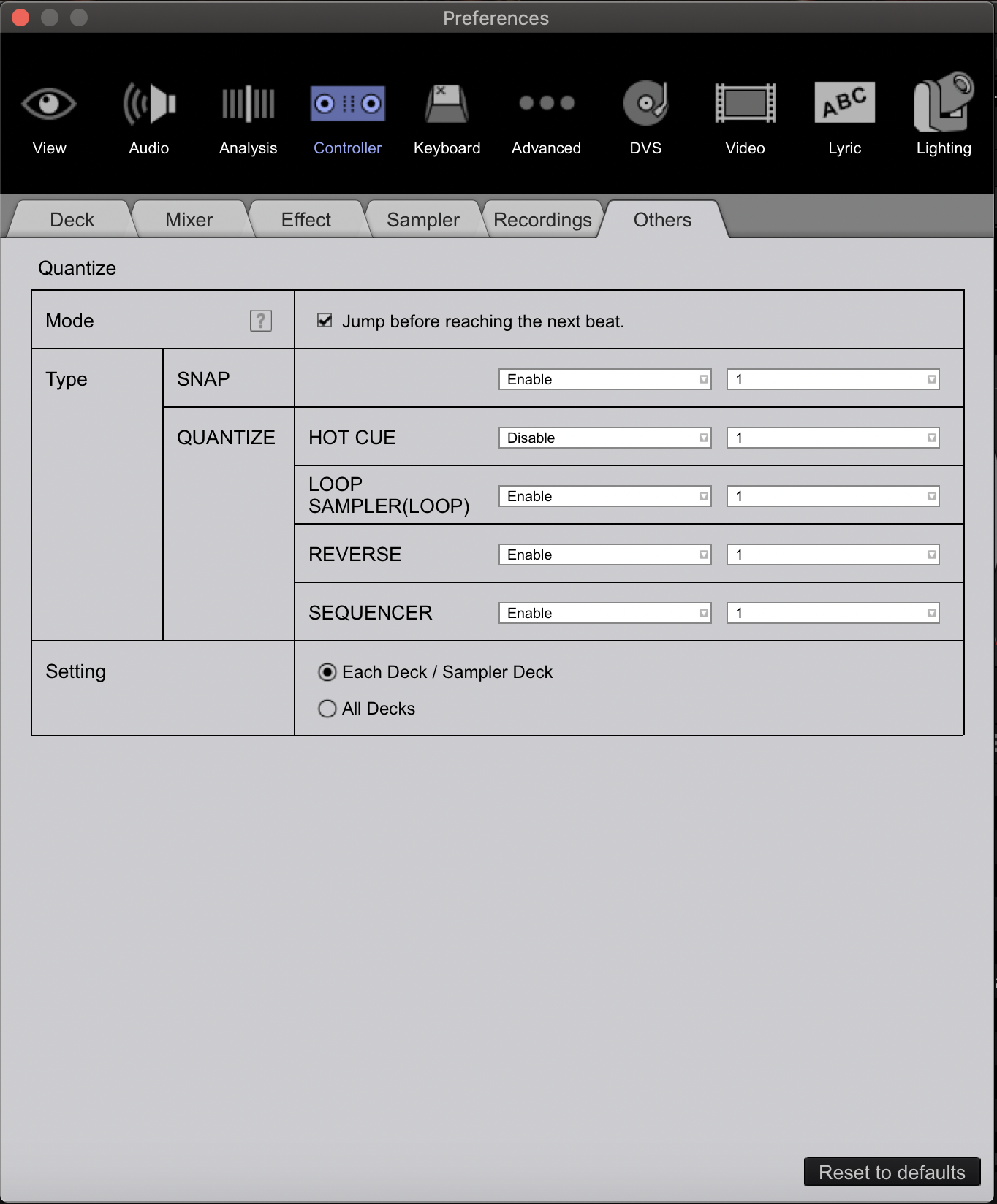 Rekordbox Quantize Settings